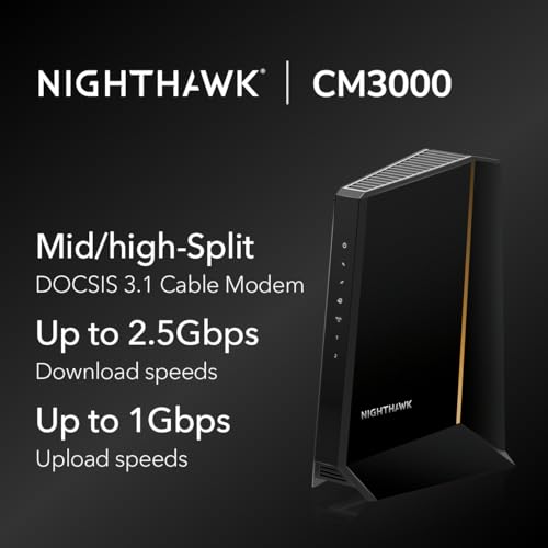 Cable Modem DOCSIS 3.1 for Cable Plans up to 2.5Gbps F210572