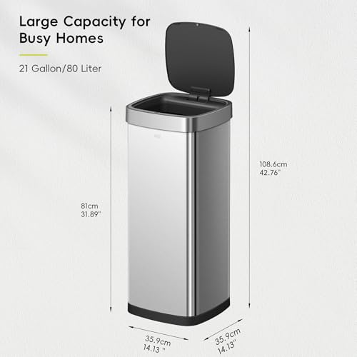 Touchless Motion Sensor Trash Can, 13.2 Gallon, Brushed Stainless Steel A497976