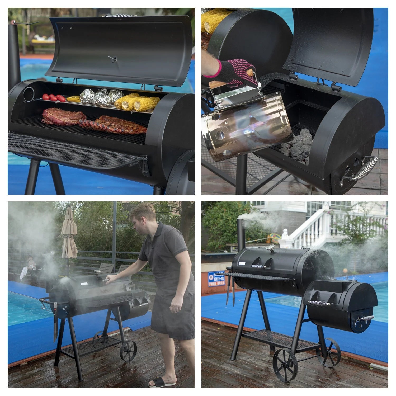 Charcoal Grill with Offset Smoker, Extra Large BBQ F29491