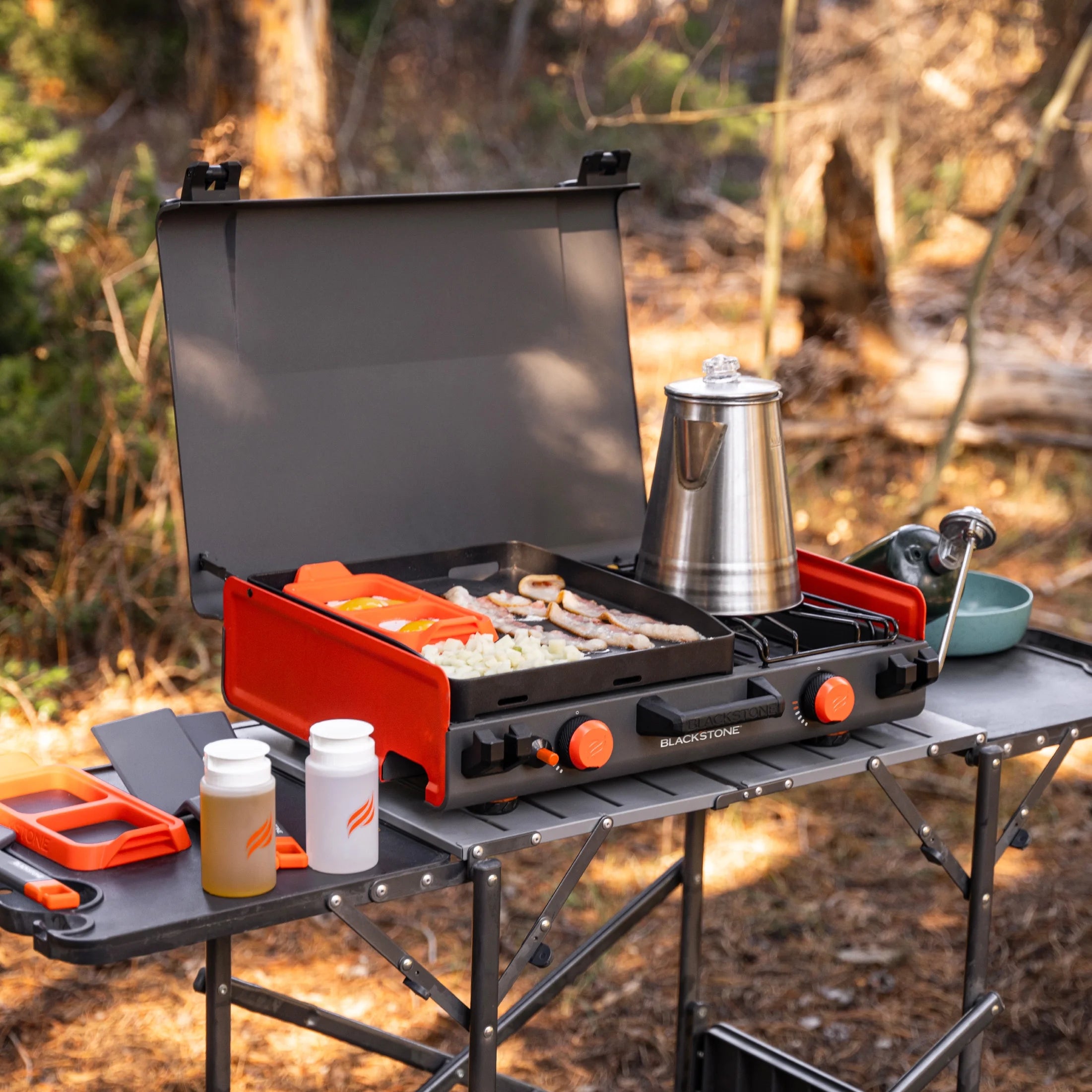 14" Propane Camping Griddle with Side Burner Y415