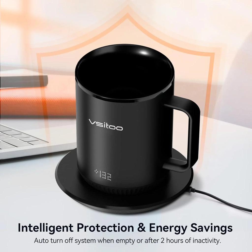 Temperature Control Smart Mug with Lid, Self Heating Coffee Mug 10 oz, LED Display O828231