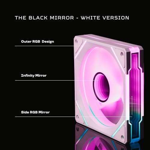 120mm Black Mirror RGB Fans, PWM, 3 Pack K13364