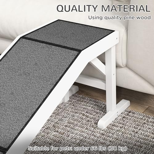 Dog Ramp for Bed with Non-Slip Carpet and Top Platform S886496