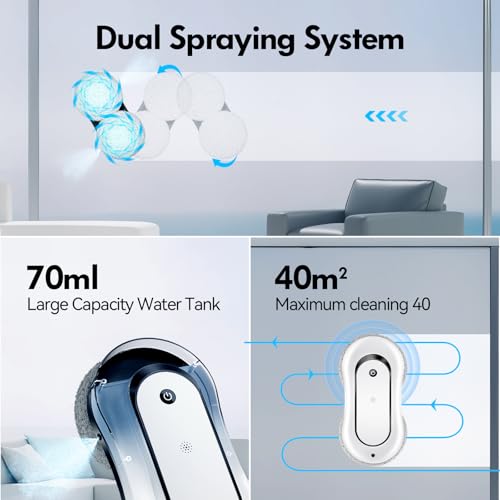 Window Cleaning Robot with Auto-Spray and 2800Pa Suction P202359