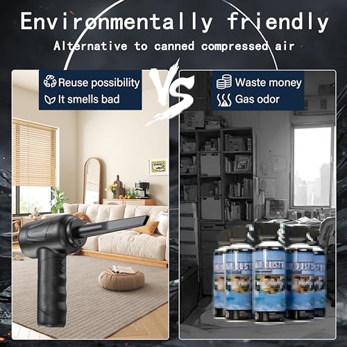Cordless Air Duster for Cleaning Keyboard PC with 3 Speeds and LED Light P90655