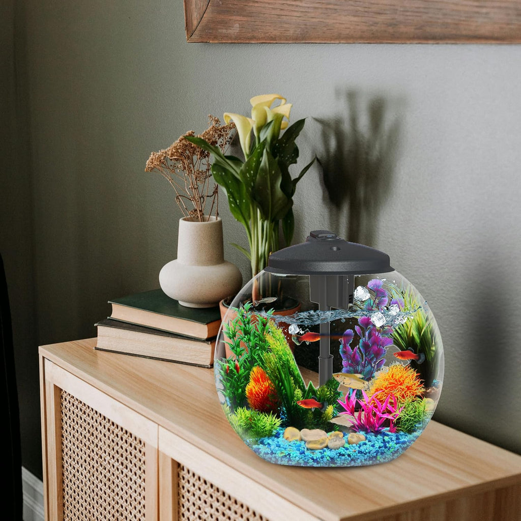 3-Gallon Fish Tank Starter Kit with Filter and LED Light E7171