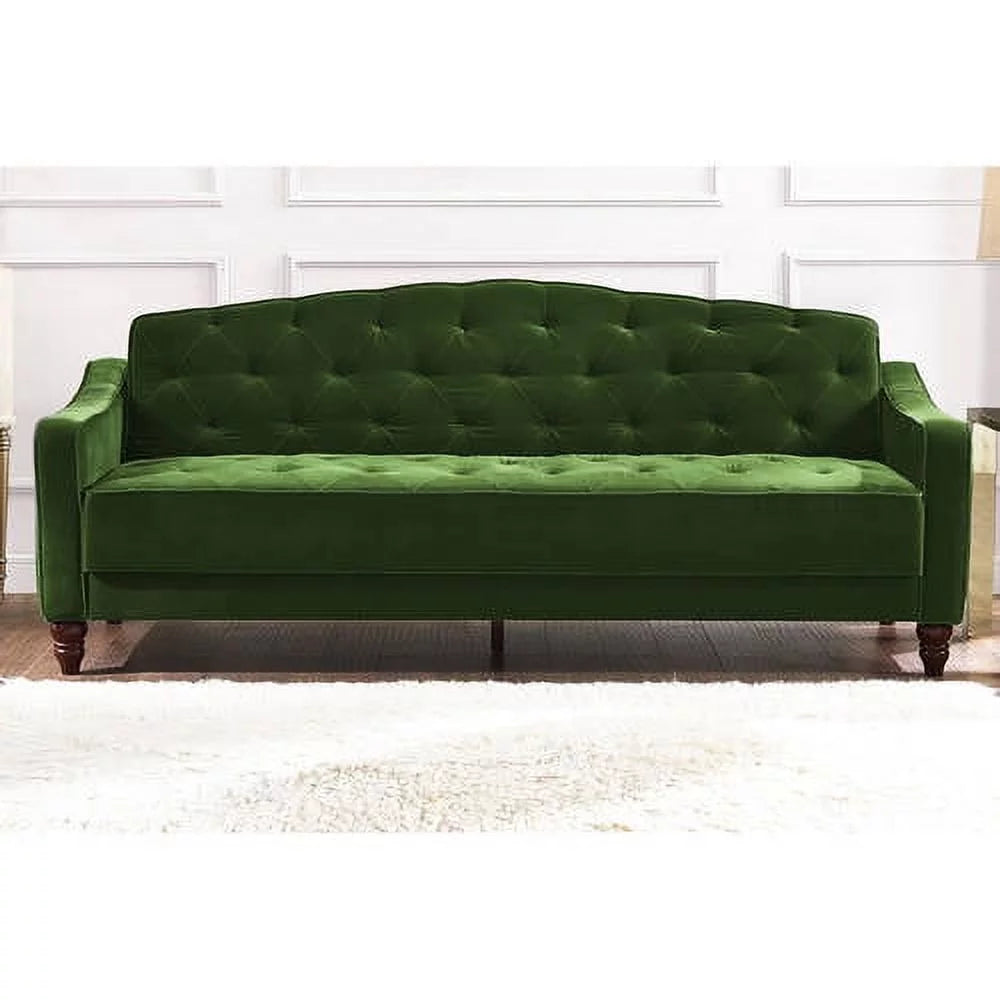 Vintage Tufted Sofa Sleeper, Green Velvet L954601