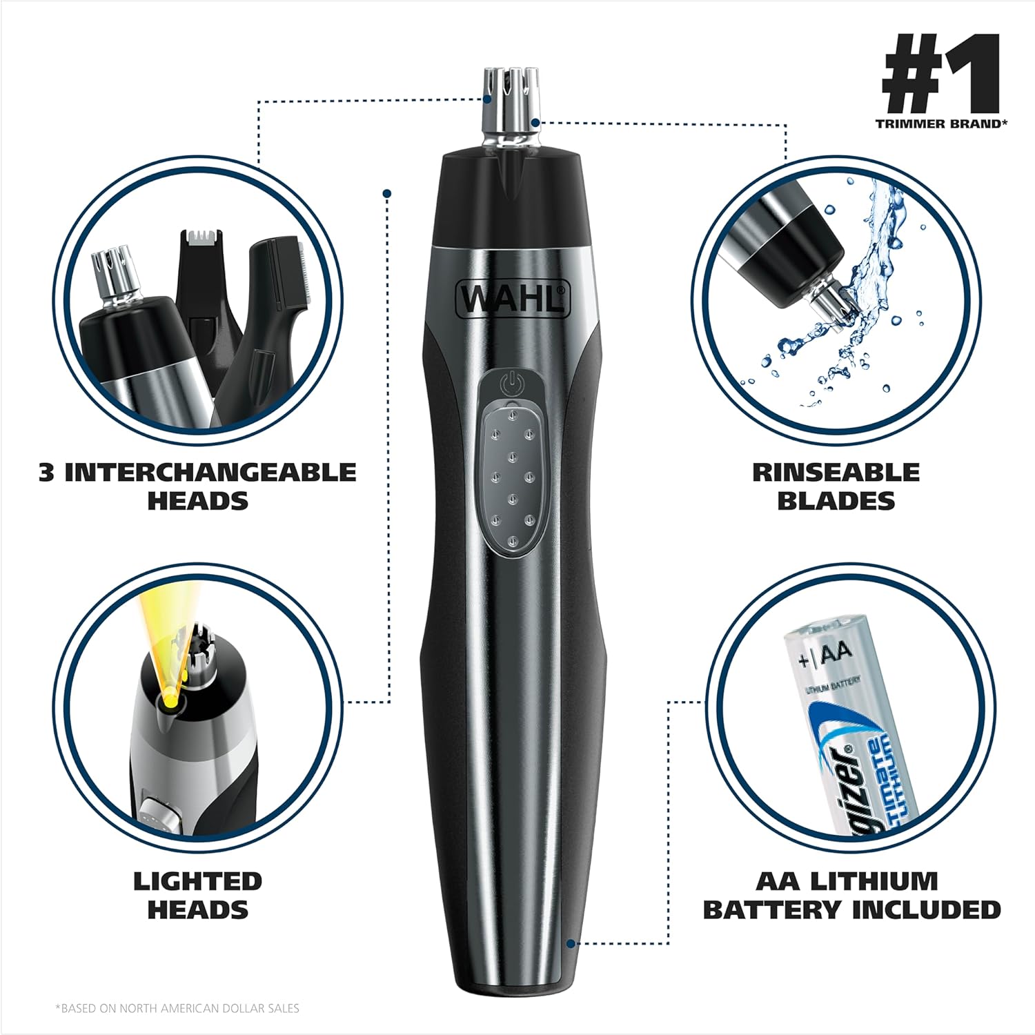 Lithium Powered Lighted Ear, Nose & Brow Trimmer U2366