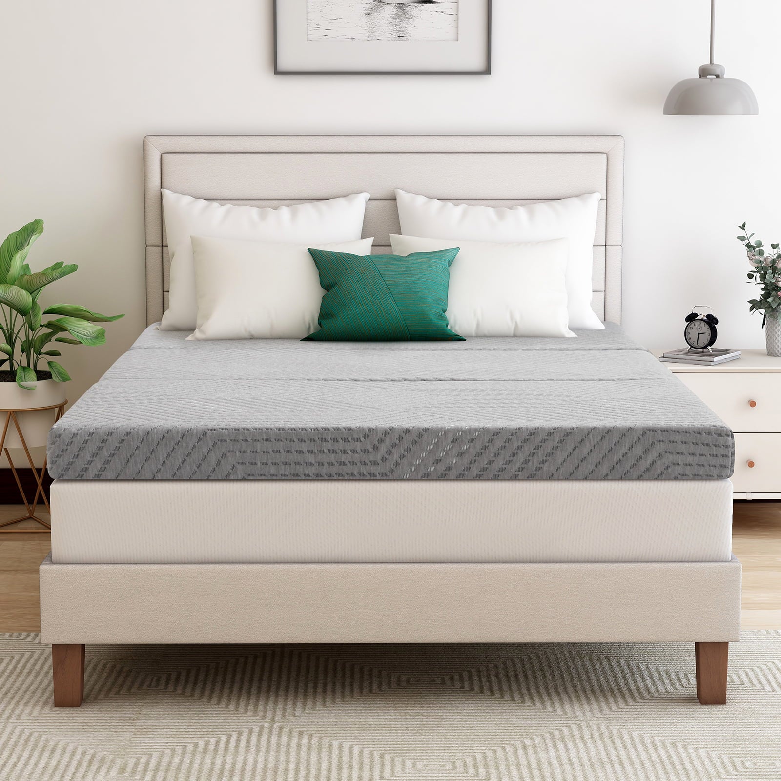 Tri Fold Memory Foam Mattress with Washable Cover for Floor, RV, Camping D324885