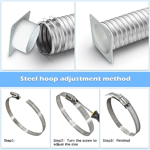 4 inch Air Vent Duct Connector Flange, Plastic Ventilation Pipe for HVAC H34365