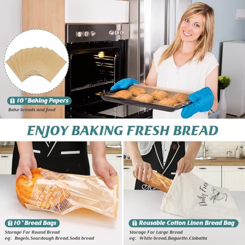 Bread Proofing Basket Set of 2, 9 Inch Round, Sourdough Starter Kit Q803899