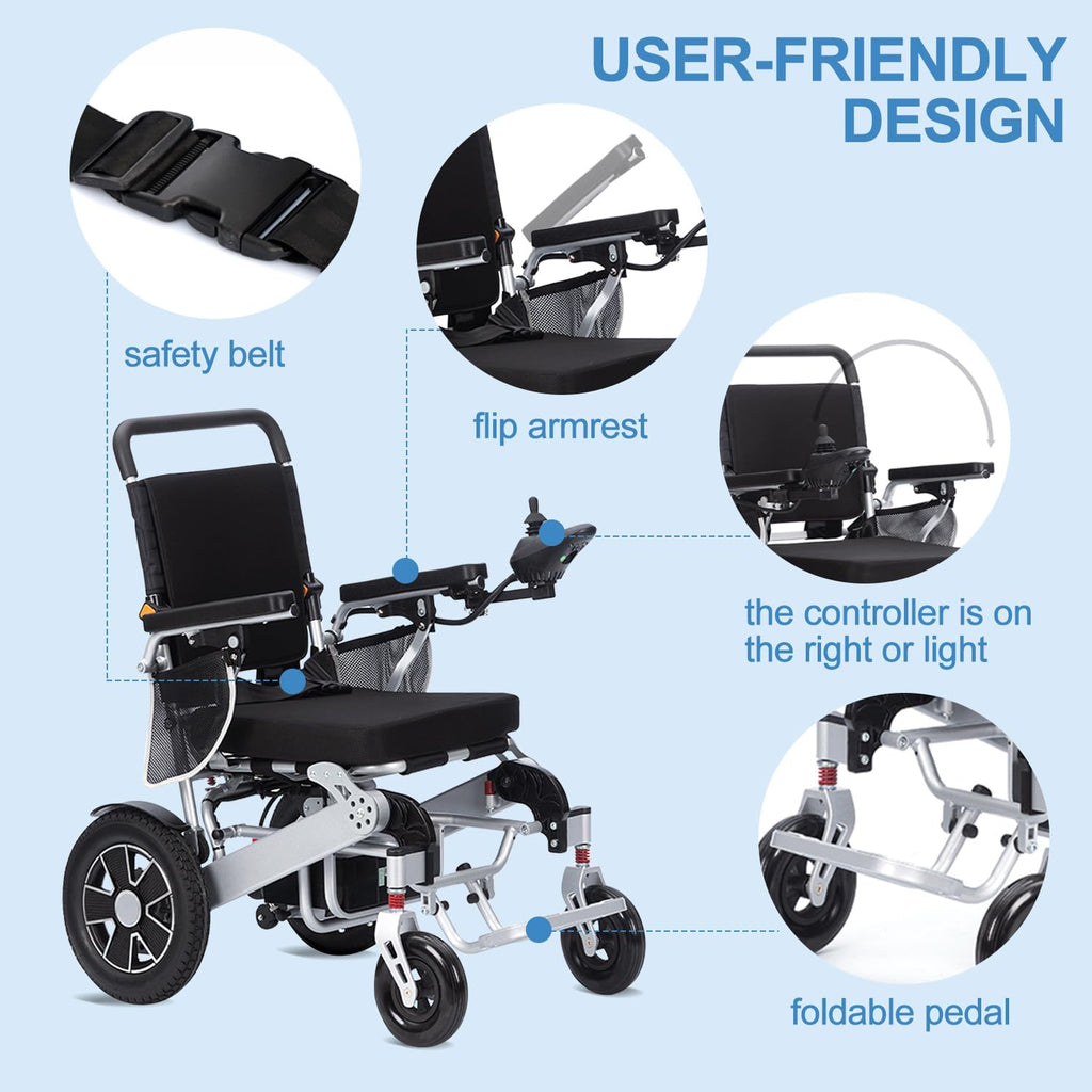 Electric Wheelchair for Adults, Lightweight Foldable, 20 Mile Range S34730