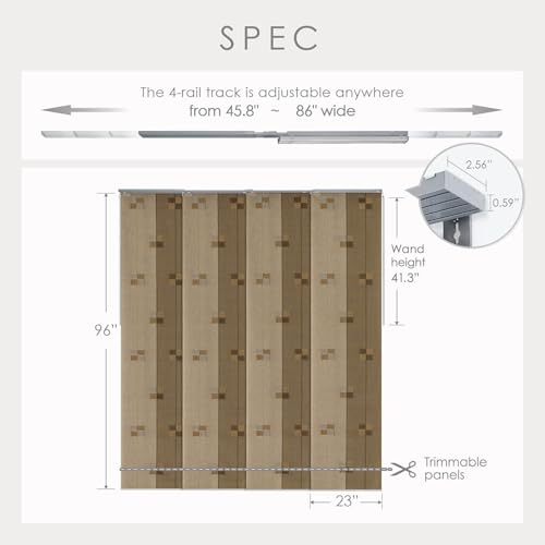 Adjustable Sliding Track Vertical Blinds for Windows, Room Dividers S278