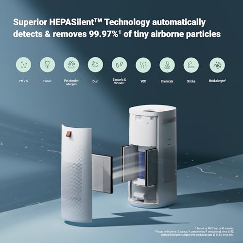 Air Purifier for Small Room, Bedroom, Home, Cleans 926 sqft in One Hour, HEPASilent for Pets, Allergens, Dust, Mold, Smoke Q80338