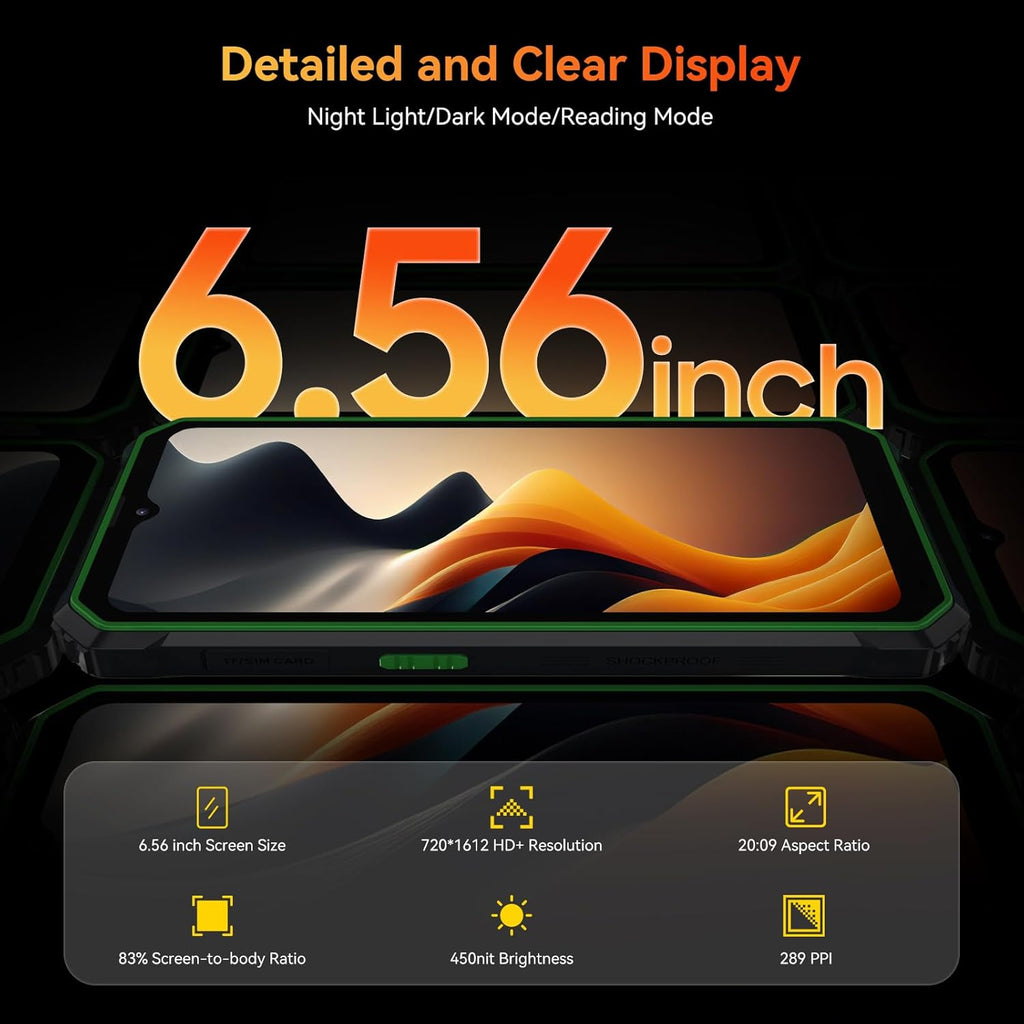 Rugged Phone Unlocked 13000mAh 6.56" Android 13 N428