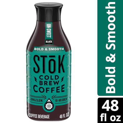Cold Brew Coffee, Unsweetened Black Coffee, 48 FL OZ B94014