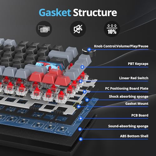 82-Key Compact Wired RGB Mechanical Gaming Keyboard, Black Z194
