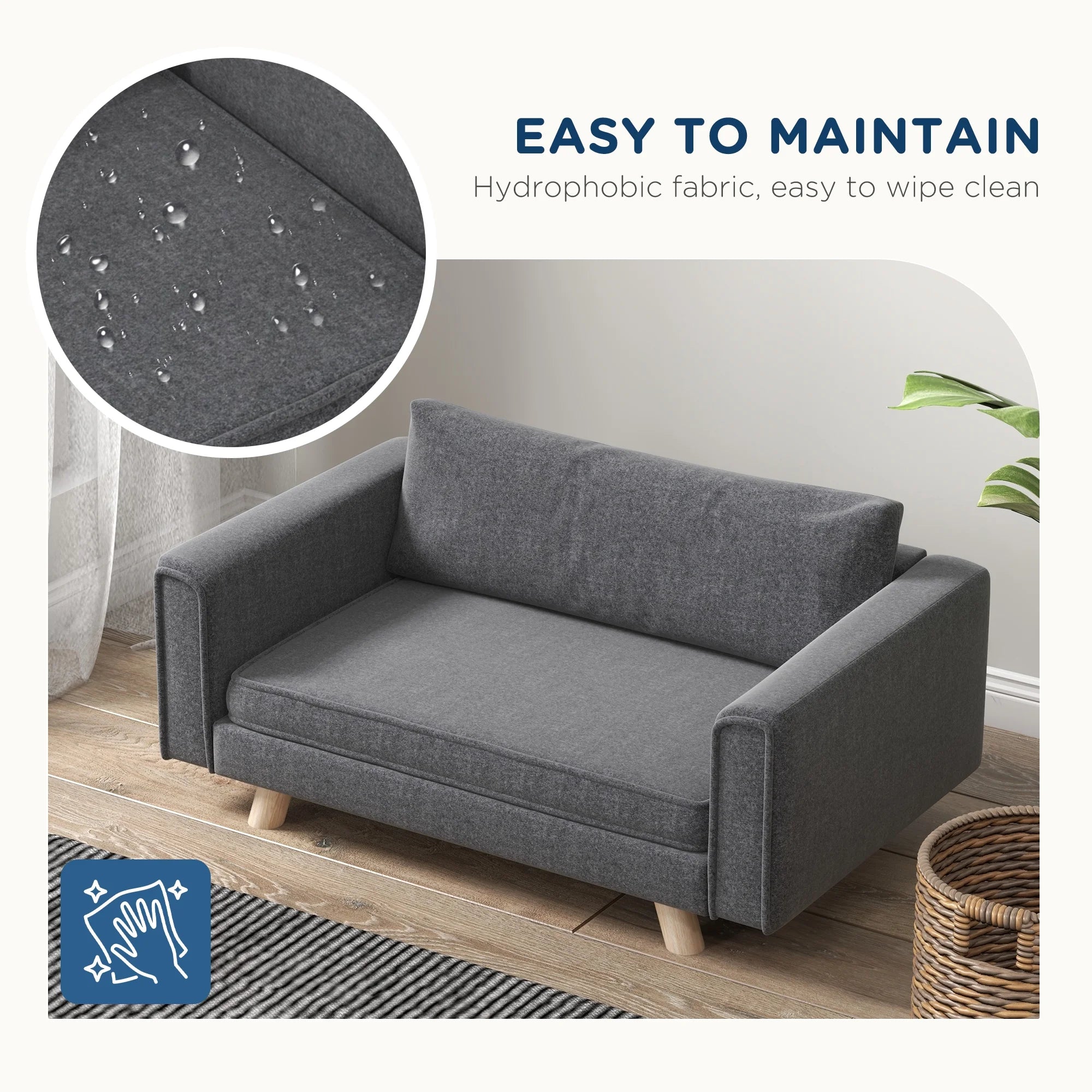 Raised Dog Sofa for Small and Medium Dogs, Gray M25944
