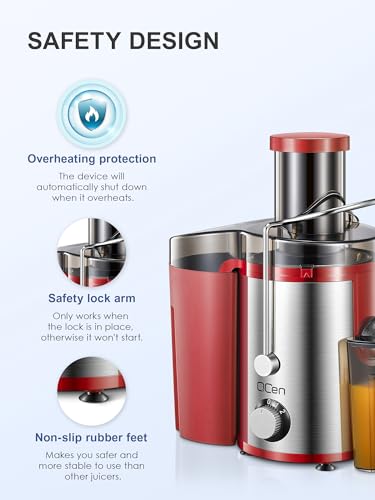 Juicer Machine, 800W Centrifugal Extractor with Wide Mouth Feed Chute, Stainless Steel, BPA-free Y425329