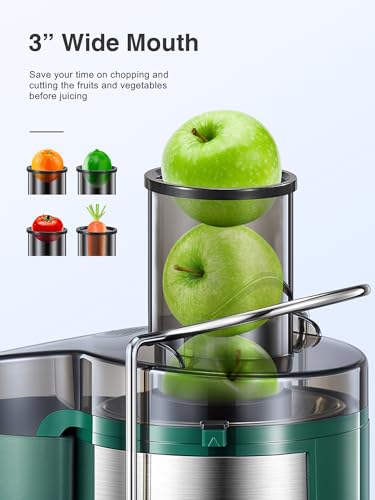 Juicer Machine, 800W Centrifugal Extractor with Wide Mouth Feed Chute, Stainless Steel, BPA-free Y425329