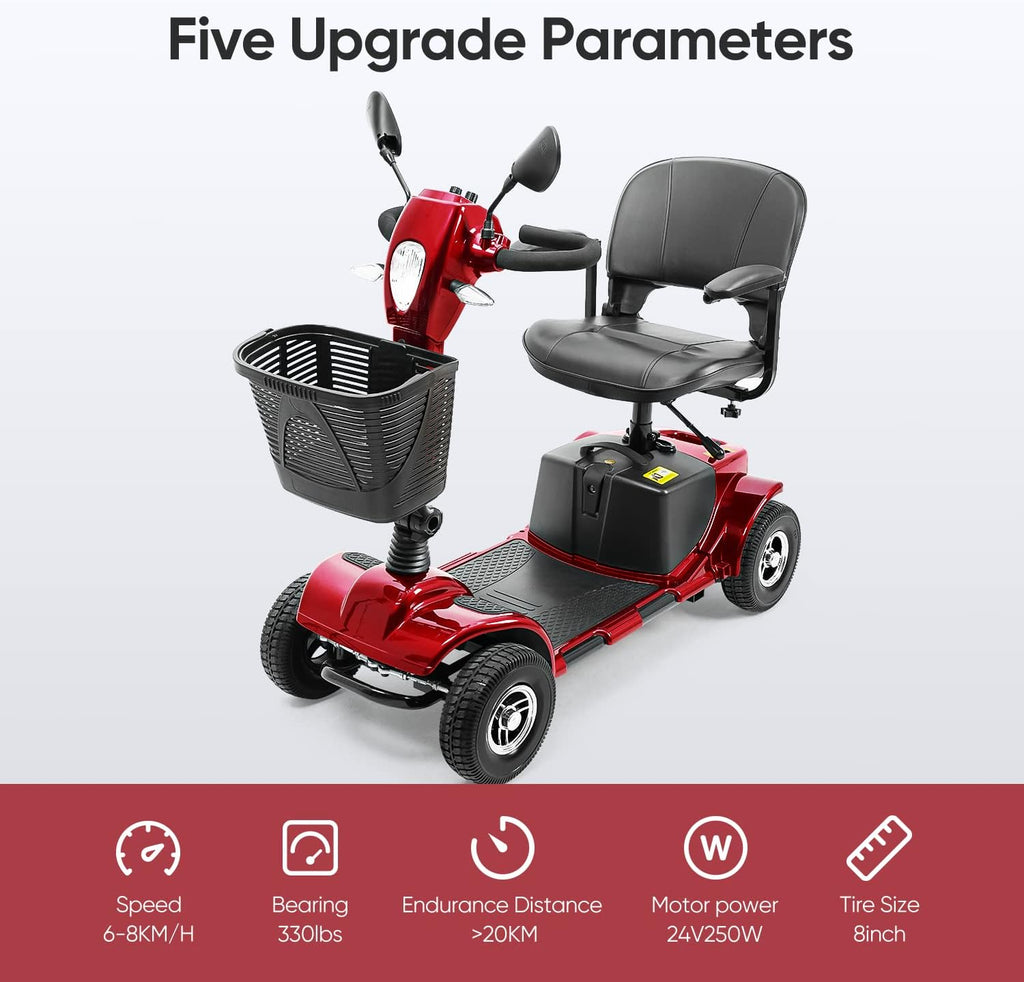 4 Wheel Mobility Scooter for Seniors, Collapsible with Basket A60342