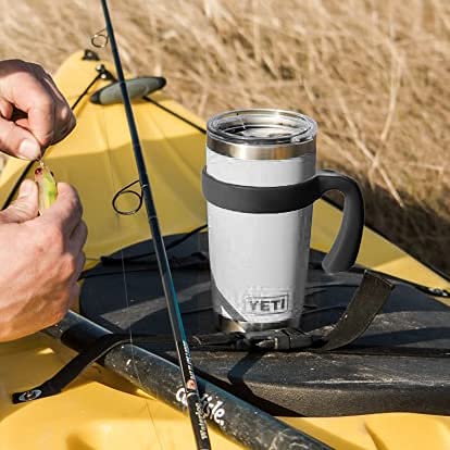 Tumbler Handle for 30oz Rambler Cup, Anti Slip Travel Mug Grip for Stainless Steel Tumblers (Black) M402072