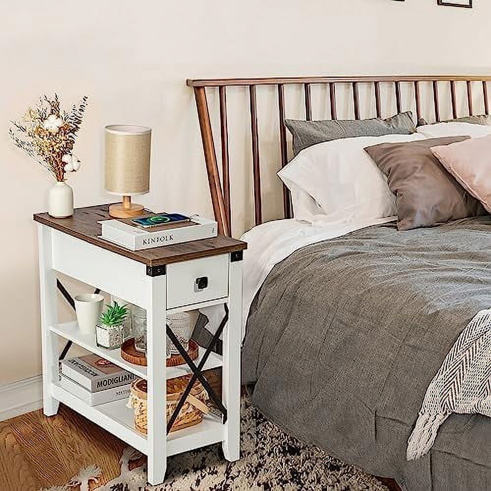 Narrow End Table with Charging Station and USB Ports C257409