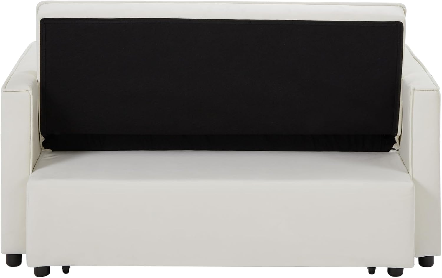 Convertible Loveseat Sleeper Sofa with Adjustable Backrest and Pull-Out Bed, Ivory G5626