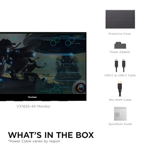 15.6 Inch 4K UHD Portable OLED Monitor with USB C and Built-in Stand W8055