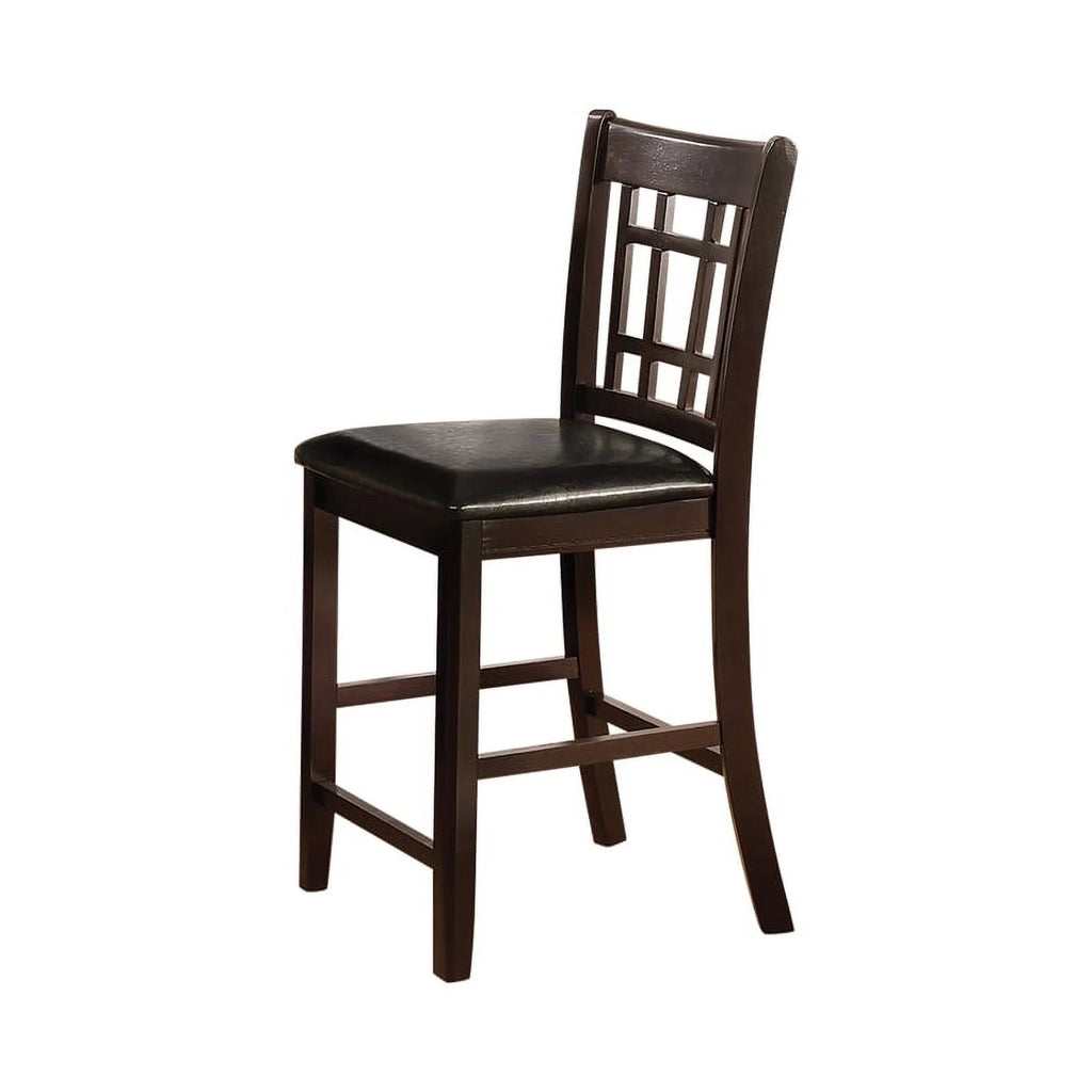 5-Piece Counter Height Dining Room Set Espresso and Black E80852