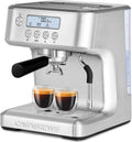 CASABREWS Espresso Machine with LCD Display, Barista Cappuccino Maker with Milk Frother Steam Wand, Professional Latte Coffee Machine with Adjustable Extraction Temperature, for Coffee Enthusiasts
