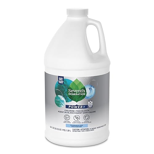 Seventh Generation Non-Chlorine Bleach, 3-in-1 Benefits Fights Stains, Free & Clear, 64 Fl Oz