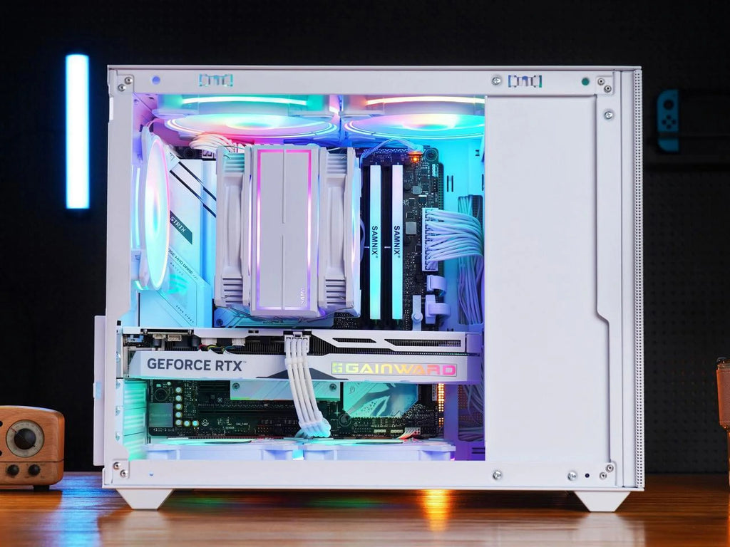 Mini ITX Tower Computer Case with Tempered Glass Side Panel S429