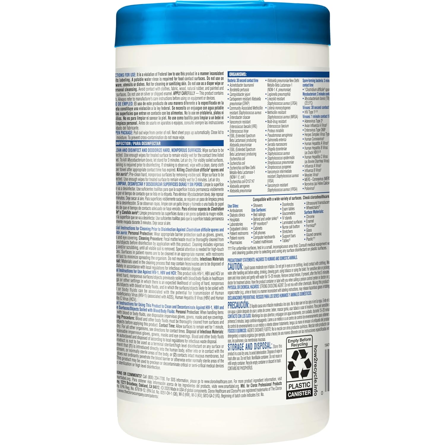 Germicidal Bleach Wipes, 70 Count S77461