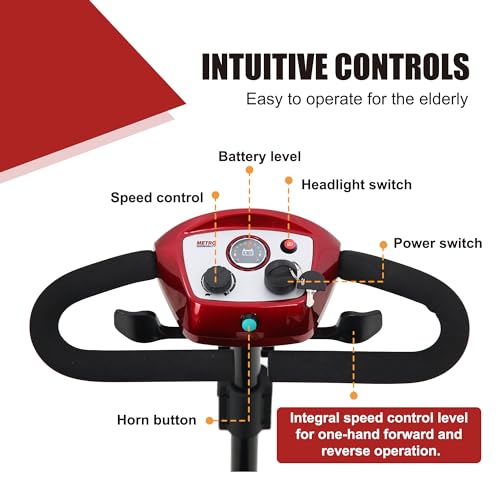 Folding 4 Wheel Mobility Scooter for Seniors, Compact Electric Travel Scooter G3239