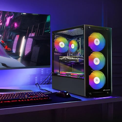 Gaming Desktop PC, Radeon RX 580 8G, Intel Core i7, 16G DDR3, 1T SSD, WiFi, RGB Keyboard & Mouse L78850