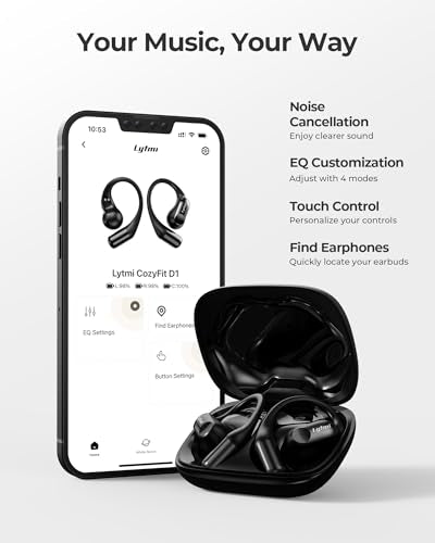 Open Ear Headphones, Wireless Earbuds with 4-Mic Clear Call, 30H Playtime L30747