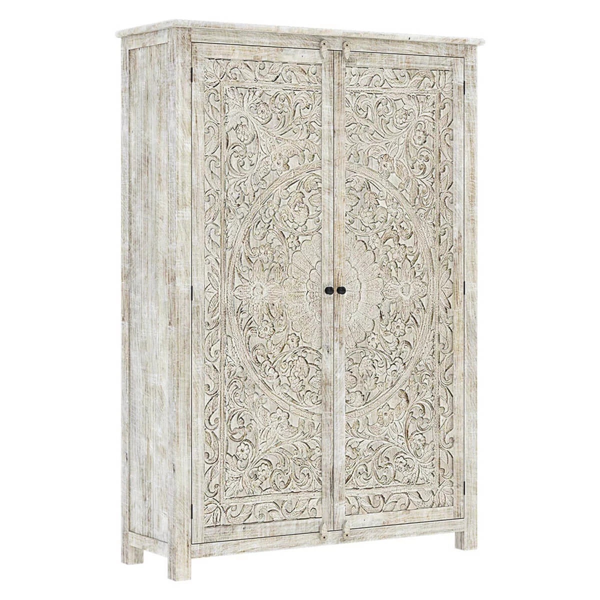 Carved Wooden Wardrobe Cabinet E971