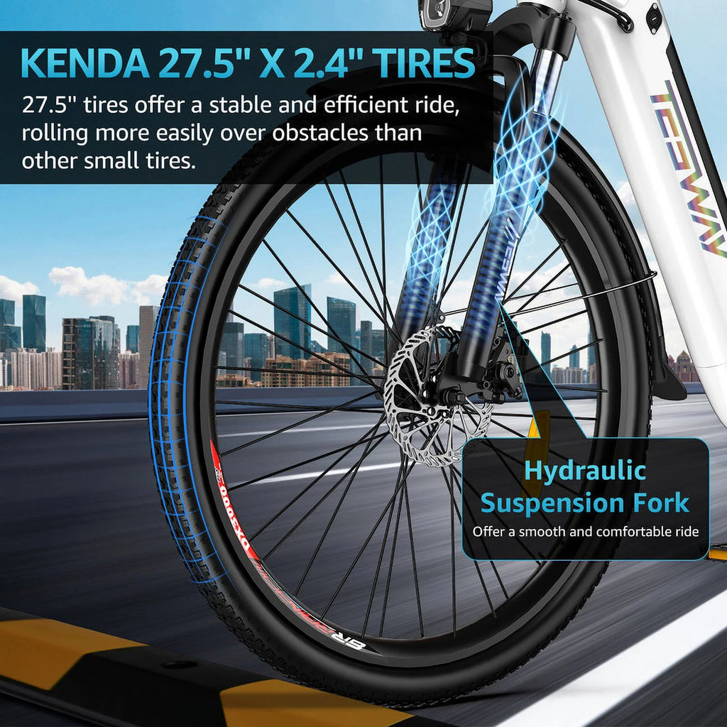 27.5" Electric Bike 500W 48V 12AH Step-Thru City E-Bike for Adults L82701