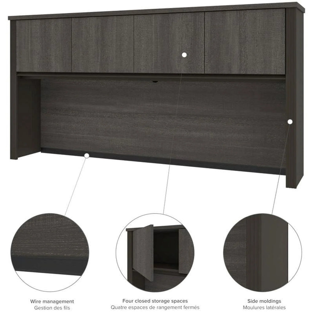 6 Piece Wood L Shaped Computer Desk with Hutch T55023