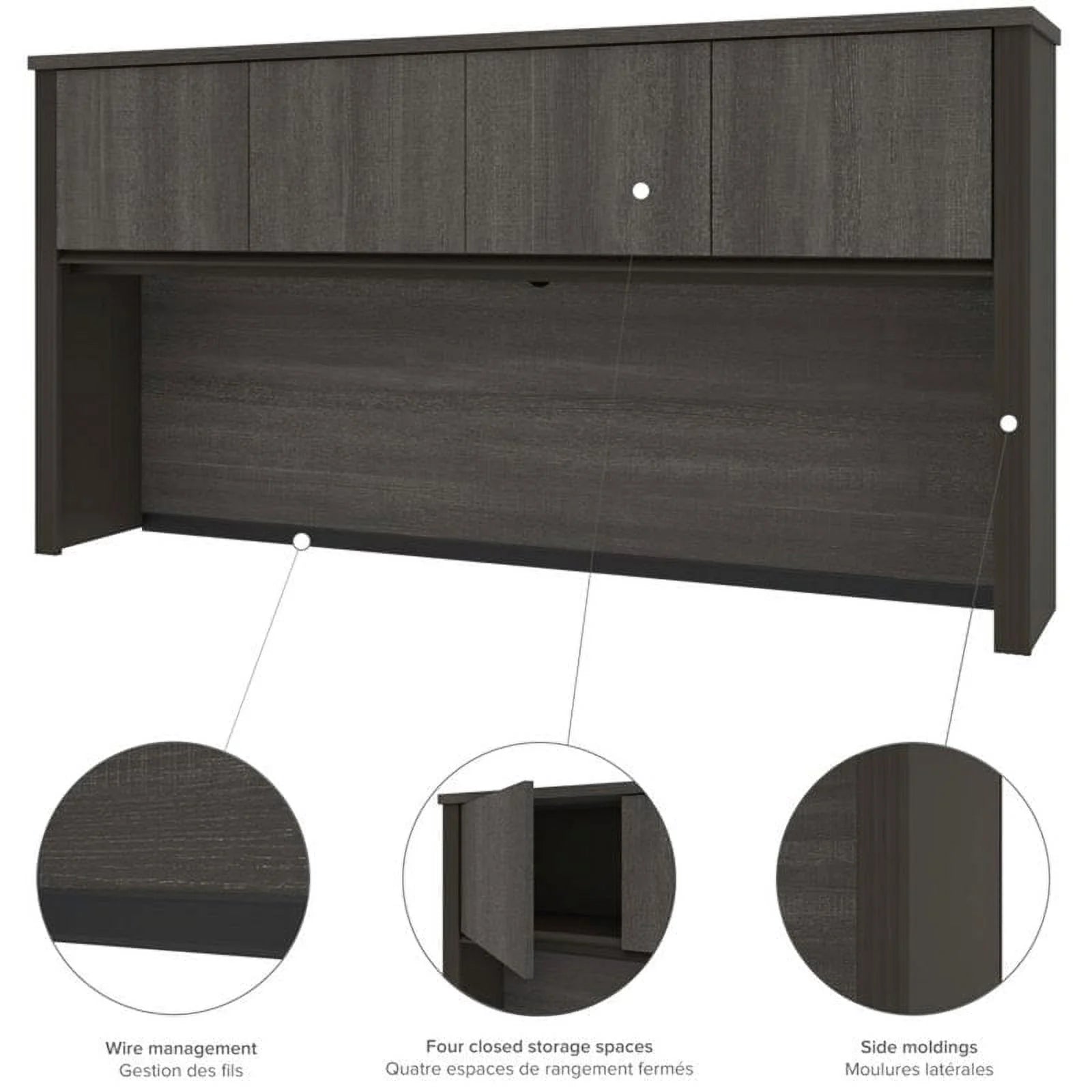 6 Piece Wood L Shaped Computer Desk with Hutch T55023