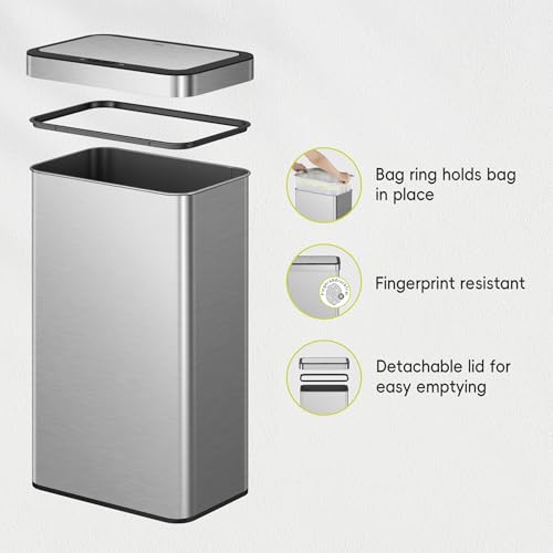 Touchless Motion Sensor Trash Can, 13.2 Gallon, Brushed Stainless Steel A497976