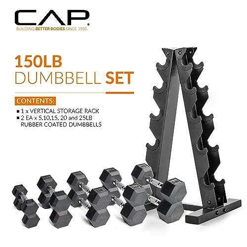 Dumbbell Set with Rack, 150lbs and 210lbs Options A94763