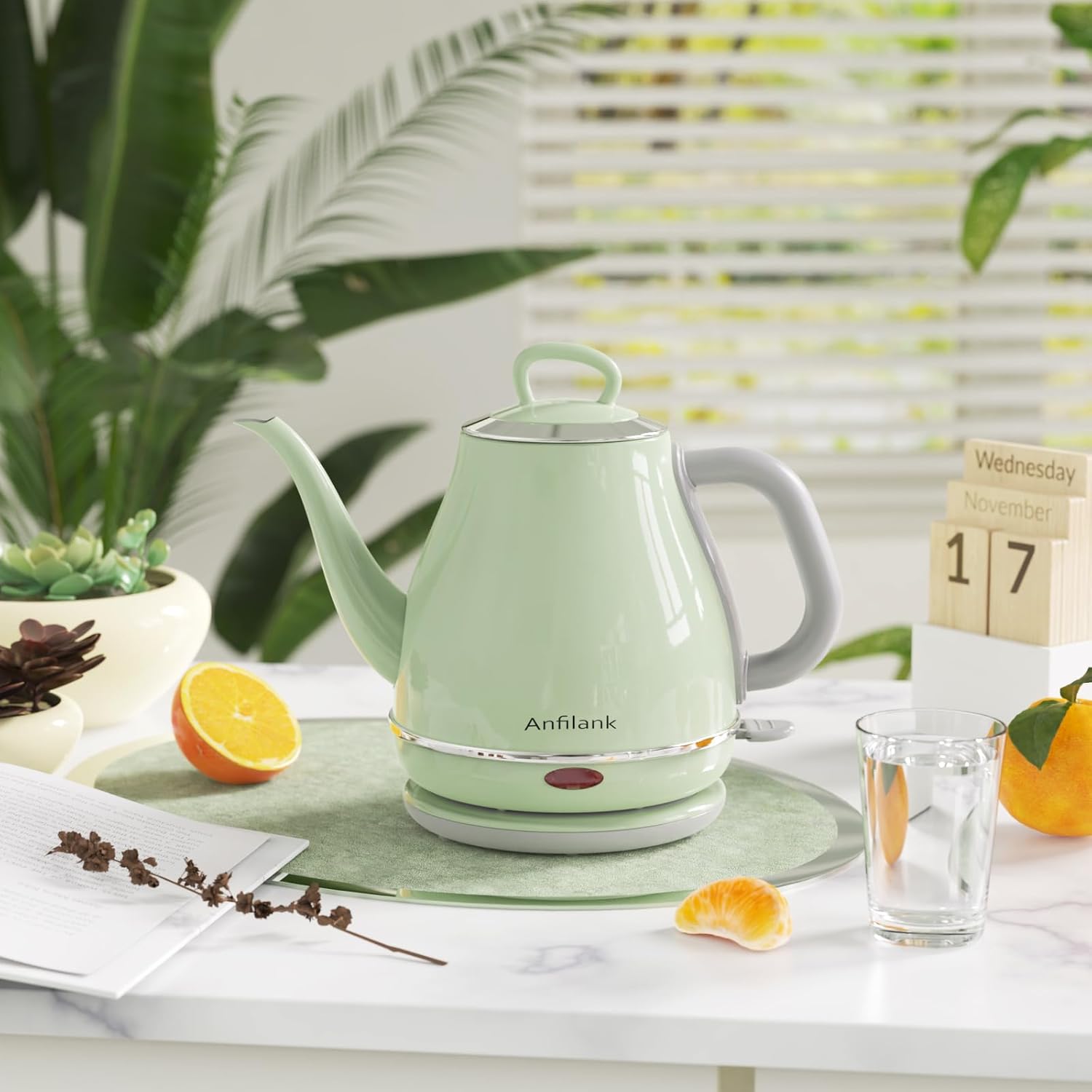Gooseneck Electric Kettle, 1L Stainless Steel, Auto Shut-Off U23807