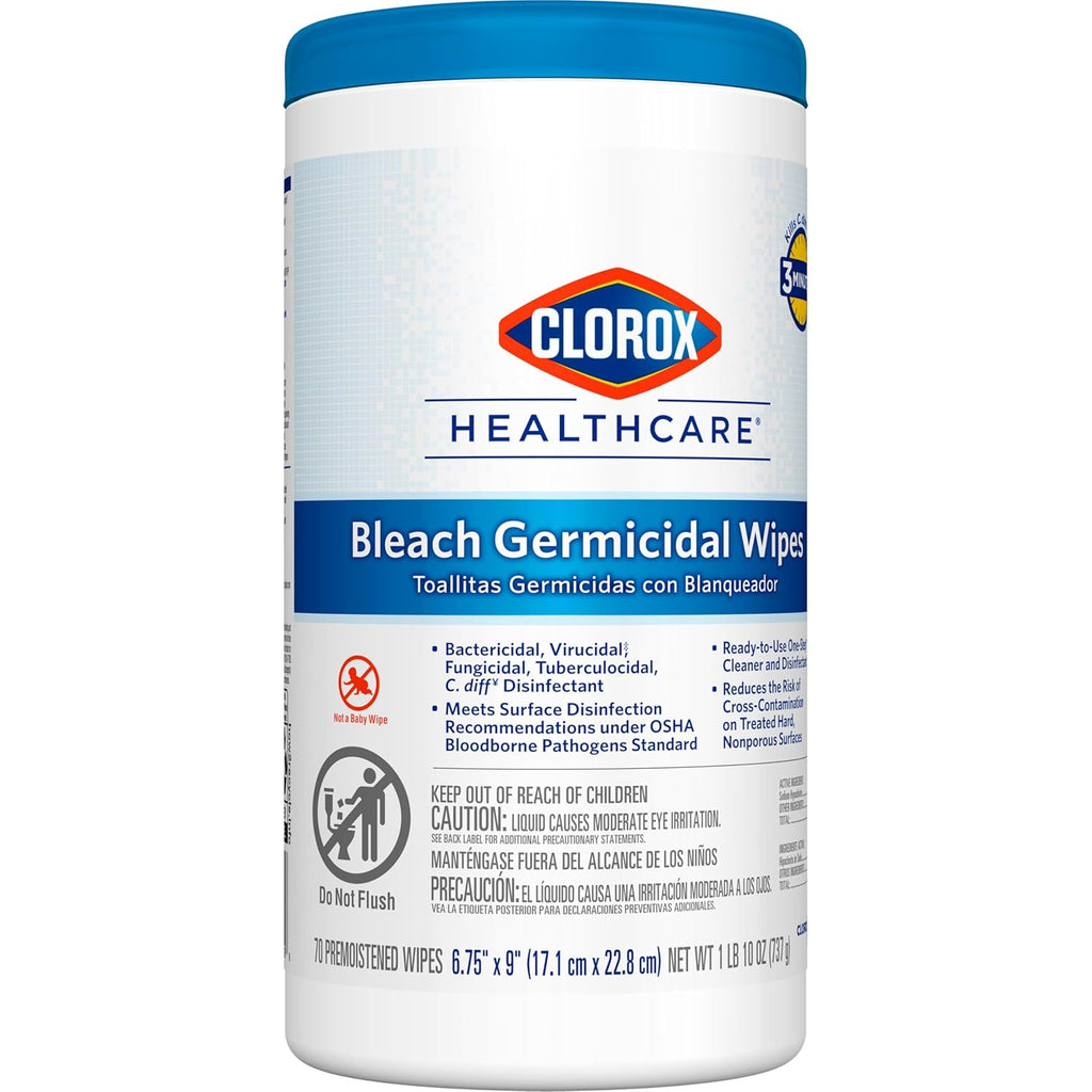 Germicidal Bleach Wipes, 70 Count S77461