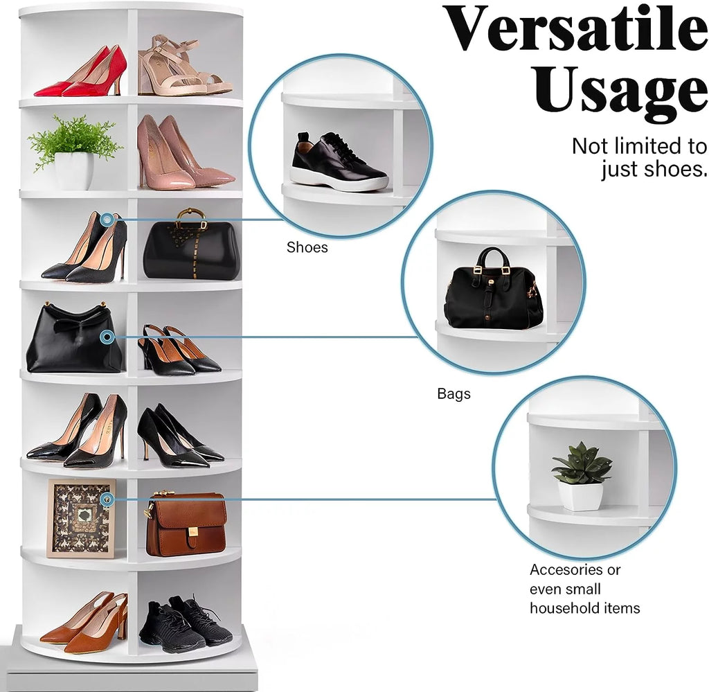 360° Rotating Shoe Rack 7-Tiers Organizer, Holds 28 Pairs N309541