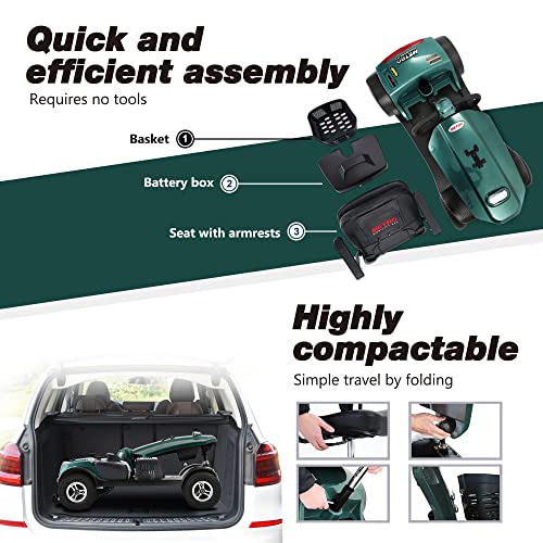 4-Wheel Electric Mobility Scooter for Adults with Swivel Seat S8843