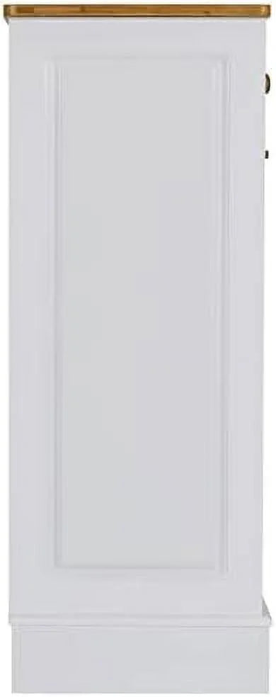 Double Barn Door Trash Cabinet with Hideaway Drawer H858