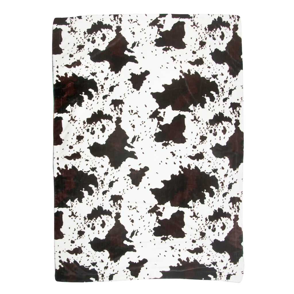 Brown Cowhide Print Sherpa Throw Blanket H4647