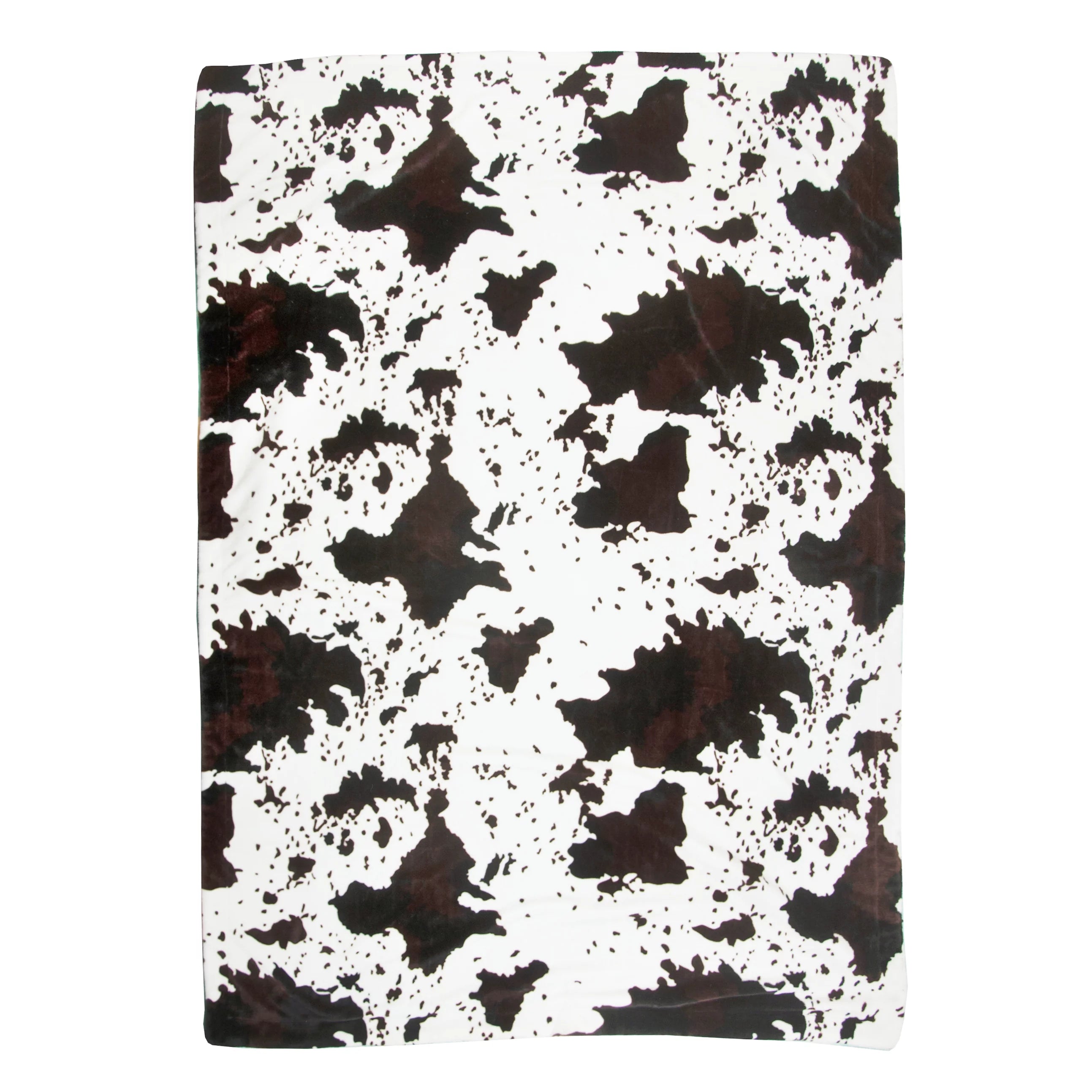 Brown Cowhide Print Sherpa Throw Blanket H4647